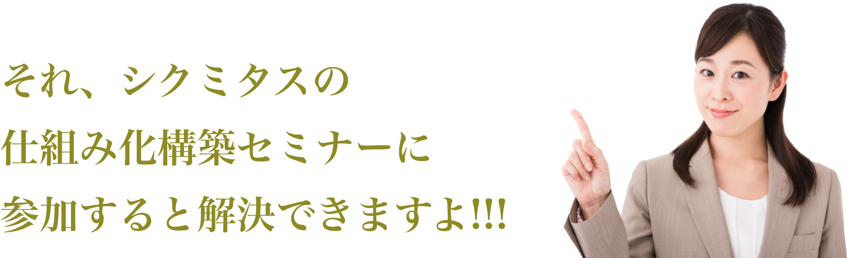 それシクミタスの仕組み構築化セミナーに参加すると解決できますよ